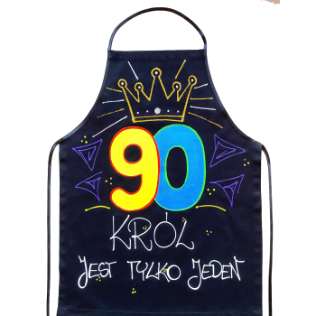 [Fb07-90] Fartuszek bawełniany KRÓL JEST TYLKO JEDEN na 90